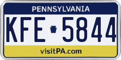 PA license plate KFE5844