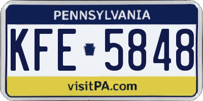 PA license plate KFE5848