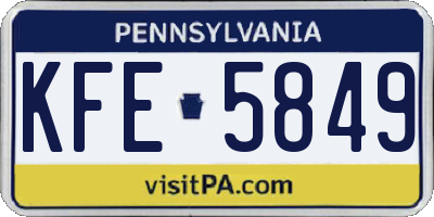 PA license plate KFE5849