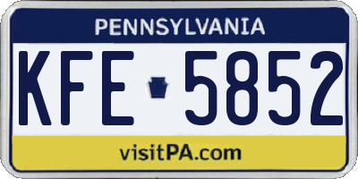 PA license plate KFE5852