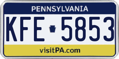 PA license plate KFE5853