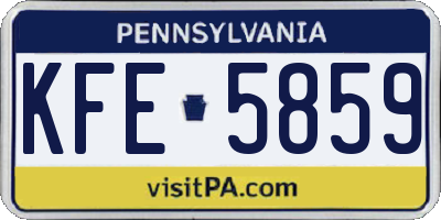 PA license plate KFE5859
