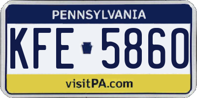 PA license plate KFE5860