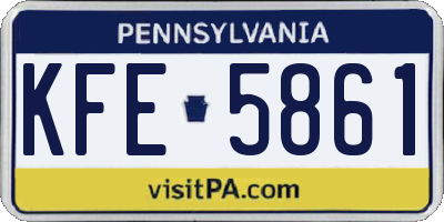 PA license plate KFE5861