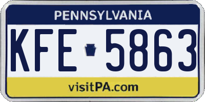 PA license plate KFE5863