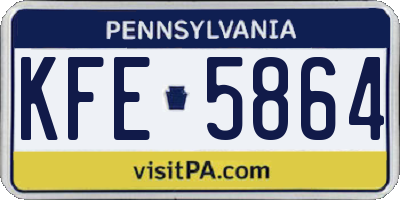 PA license plate KFE5864