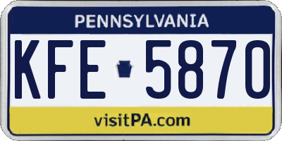 PA license plate KFE5870