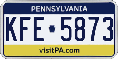 PA license plate KFE5873