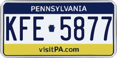 PA license plate KFE5877