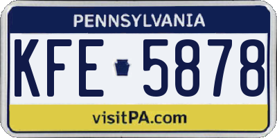 PA license plate KFE5878