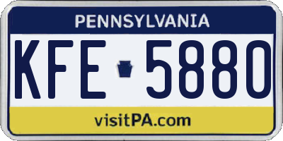 PA license plate KFE5880