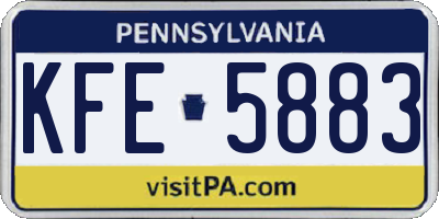 PA license plate KFE5883
