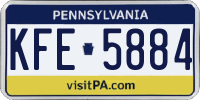 PA license plate KFE5884