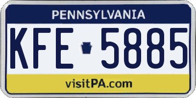 PA license plate KFE5885