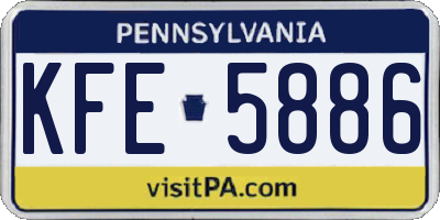 PA license plate KFE5886