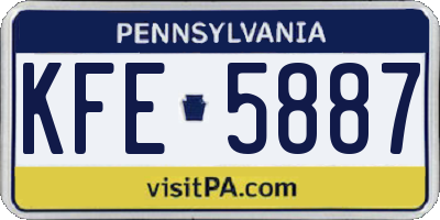 PA license plate KFE5887