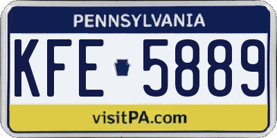 PA license plate KFE5889