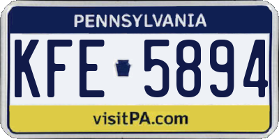 PA license plate KFE5894