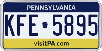 PA license plate KFE5895