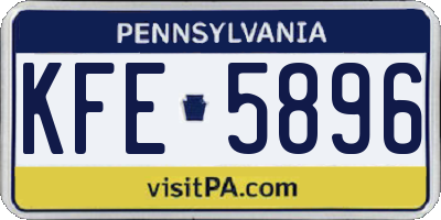 PA license plate KFE5896