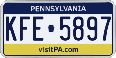 PA license plate KFE5897