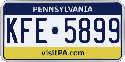 PA license plate KFE5899