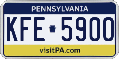 PA license plate KFE5900