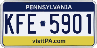 PA license plate KFE5901