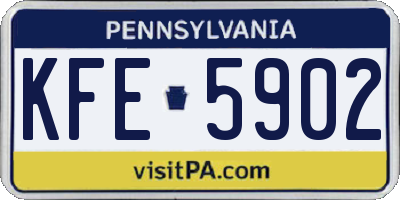 PA license plate KFE5902