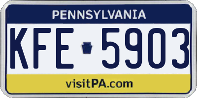 PA license plate KFE5903