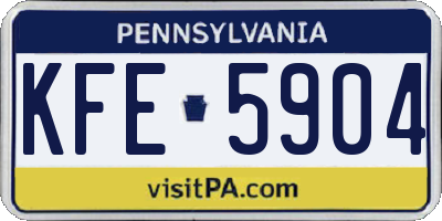 PA license plate KFE5904