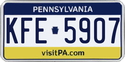 PA license plate KFE5907