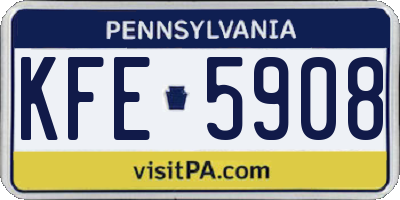 PA license plate KFE5908
