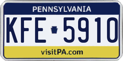 PA license plate KFE5910