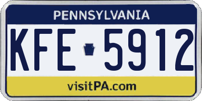 PA license plate KFE5912
