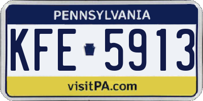 PA license plate KFE5913