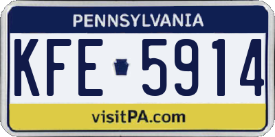 PA license plate KFE5914