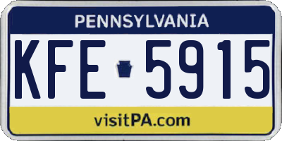PA license plate KFE5915