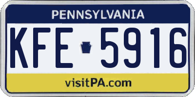PA license plate KFE5916
