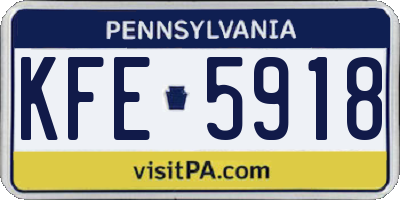PA license plate KFE5918