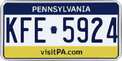 PA license plate KFE5924