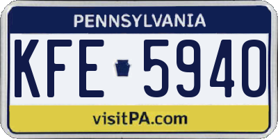 PA license plate KFE5940