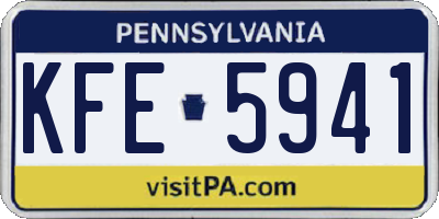 PA license plate KFE5941
