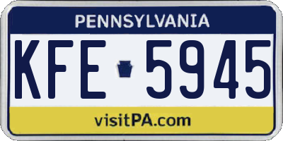 PA license plate KFE5945