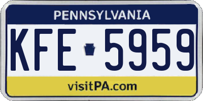 PA license plate KFE5959