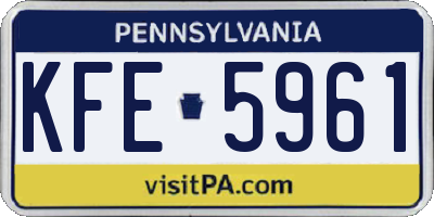 PA license plate KFE5961