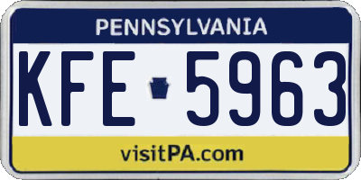 PA license plate KFE5963