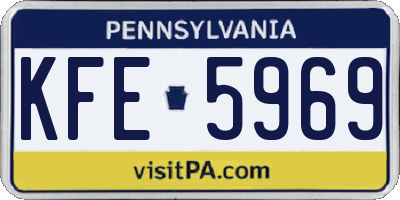 PA license plate KFE5969