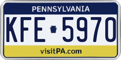 PA license plate KFE5970