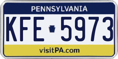 PA license plate KFE5973